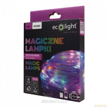 Lampki magiczne 100 LED 1mln kolorów 10m DC5V