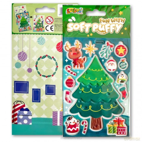 Naklejki puffy Fun with Christmas Tree