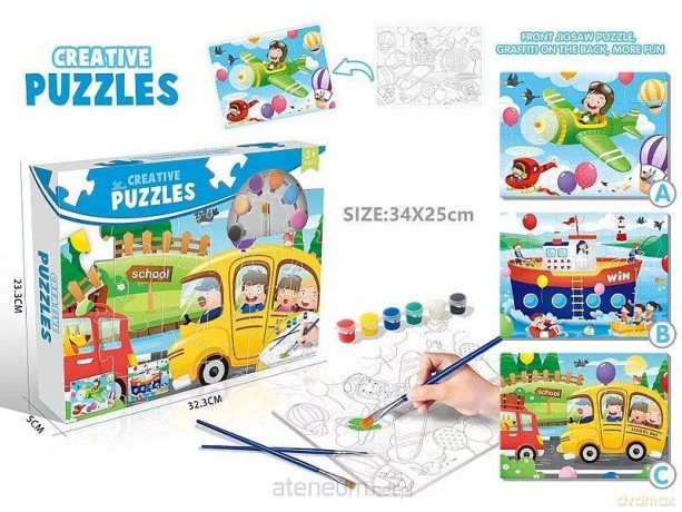 Puzzle do kolorowania 89el z farbami [PUZZLE]