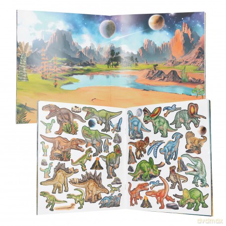 Zestaw kreatywny z naklejkami Dino World