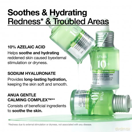 Anua - Azelaic Acid 10 Hyaluron Redness Soothing Serum - Green - 30 ml [KOMSETYKI]