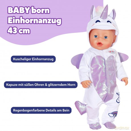 BABY born - Unicorn Onesie 43cm (838266)