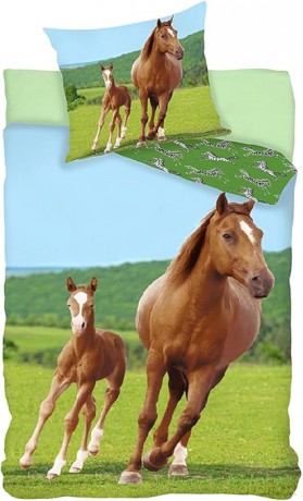 Bed Linen - Adult Size 140 x 200 cm - Horse with Foal (1000513)