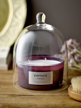 Bloomingville - VINTAGE Cedarwood Scent Candle - Purple