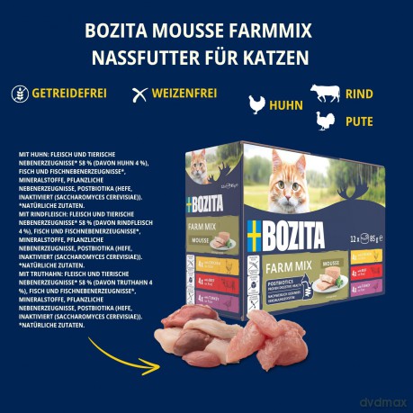 Bozita - Mousse Mixed Farm - 12x 85g