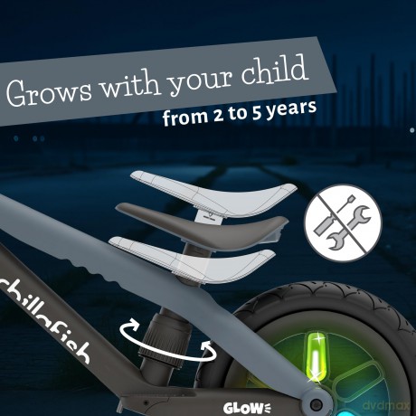 Chillafish - BMXie Glow 12 Lightweight Balance Bike with Light Wheels - Anthracite, 1.5-4 Years (CPMX04ANT)