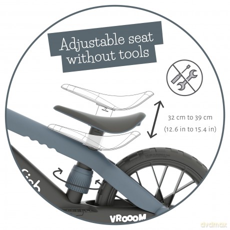 Chillafish - BMXie Vroom 12 Lightweight Balance Bike - Anthracite, 1.5-4 Years (CPMX05ANT)