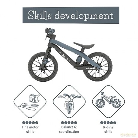 Chillafish - BMXie Vroom 12 Lightweight Balance Bike - Anthracite, 1.5-4 Years (CPMX05ANT)