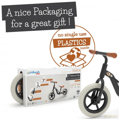 Chillafish - Charlie 10 Lightweight Balance Bike - Black, 1.5-4 Years (CPCH01BLA)