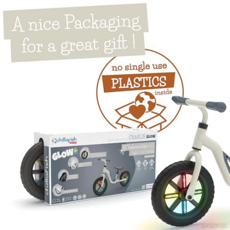 Rower Chillafish - GLOW 10 Lightweight Balance Bike with Light Up Wheels - Beige, 1.5-4 Years (CPCH02BEI)