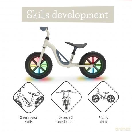 Rower Chillafish - GLOW 10 Lightweight Balance Bike with Light Up Wheels - Beige, 1.5-4 Years (CPCH02BEI)