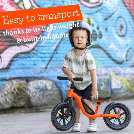 Chillafish - GLOW 10 Lightweight Balance Bike with Light Up Wheels - Orange, 1.5-4 Years (CPCH02ORA)