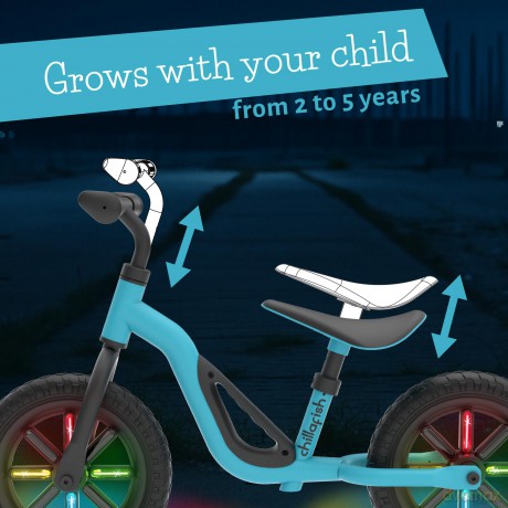 Chillafish - GLOW 10 Lightweight Balance Bike with Light Up Wheels - Sky, 1.5-4 Years (CPCH02SKY)