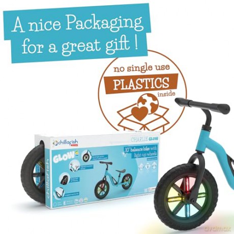 Chillafish - GLOW 10 Lightweight Balance Bike with Light Up Wheels - Sky, 1.5-4 Years (CPCH02SKY)
