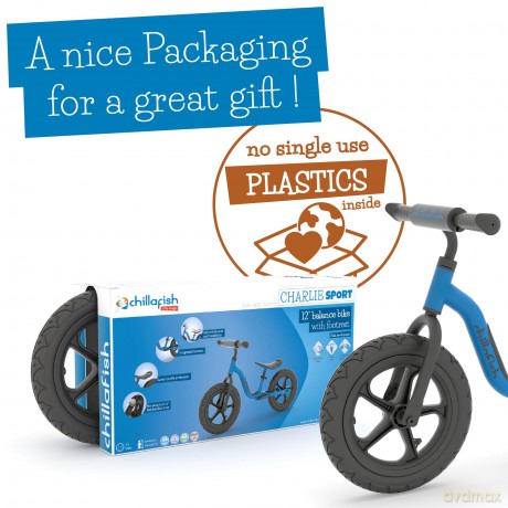 Chillafish - Sport 12 Lightweight Balance Bike with Rubberskin Tires - Navy, 1.5-4 Years (CPCH06NAV)