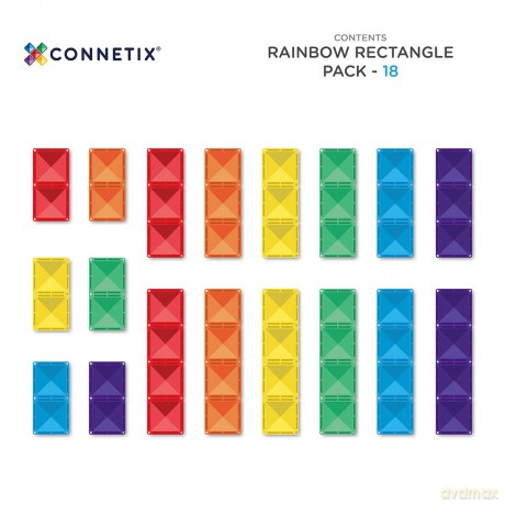 Connetix - Rainbow Rectangle Pack - 18 Pieces (CT-R-00018-RE)