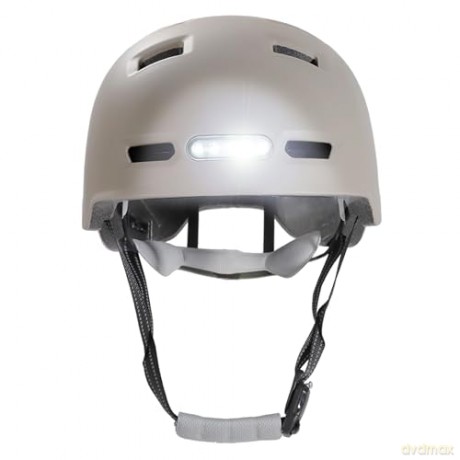 Crazy Safety - Urban bicycle and skater helmet with front and rear lights - Sand - M (54-57cm) (CS240201)