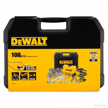Dewalt 108 Piece Metric - Imperial 1/4 3/8 Mechanics Tool Set DWMT73801-1