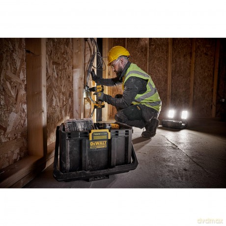 DeWalt ToughSystem 2.0 Toolbox with Integrated LED Work Light, 18V Compatible, Durable Storage Solution