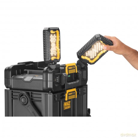 DeWalt ToughSystem 2.0 Toolbox with Integrated LED Work Light, 18V Compatible, Durable Storage Solution