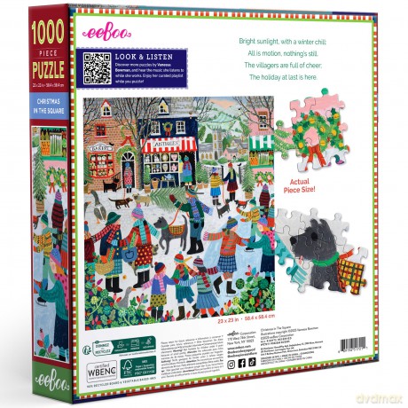 Eeboo - Puzzle 1000 pcs - Christmas in the Square (EPZT211)