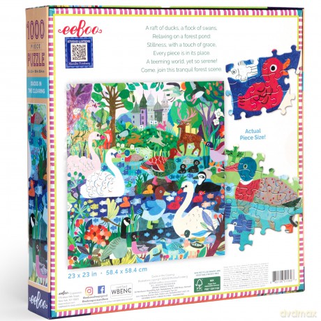 eeBoo - Puzzle 1000 pcs - Ducks in the Clearing - (EPZTDIC)