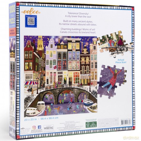 eeBoo - Puzzle 1000 pcs - Magical Amsterdam - (EPZTAMD