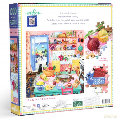 eeBoo - Puzzle 1000 pcs - Pink Kitchen - (EPZTPNK)