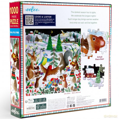 Eeboo - Puzzle 1000 pcs - The Little Christmas Tree (EPZTTLT)