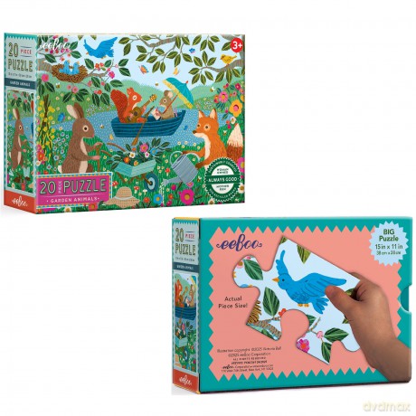 Eeboo - Puzzle 20 pcs - Garden Animals (EPZY993)
