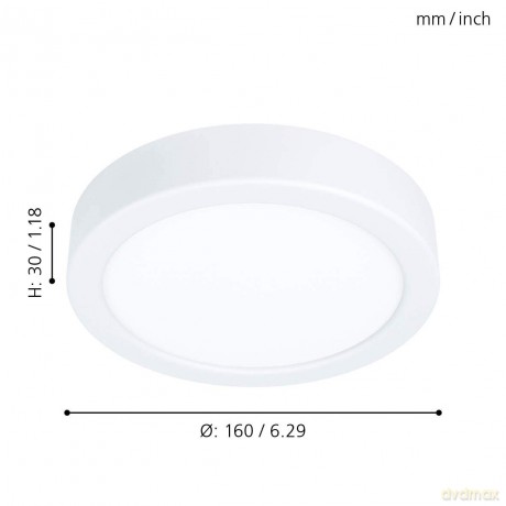 Eglo - FUEVA 5 Ceiling Light - White - 160mm