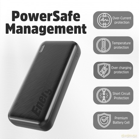 Energizer - 20K high capacity fast charging power bank - 20000mAh - Black