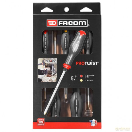 FACOM ATWCK.J5PB PRO-TWIST Screwdriver Set 5PCE HAMMER THRU