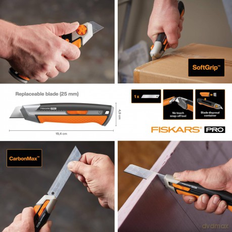 Fiskars - CarbonMax snap off knife - 25 mm