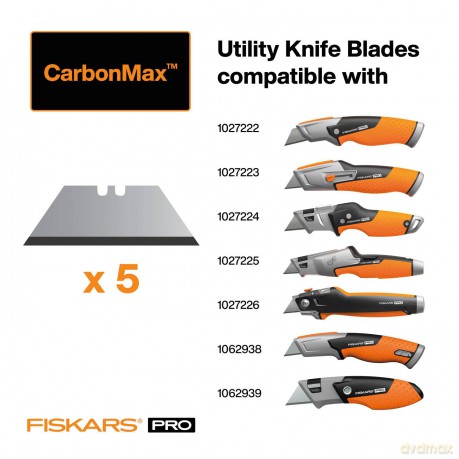 Fiskars - CarbonMax Utility Knife Blades - 5 Pack
