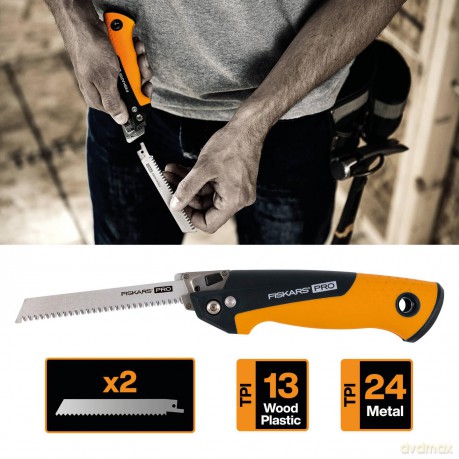 Fiskars - Compact Folding Toolbox Saw - 2 Blades - 15 cm