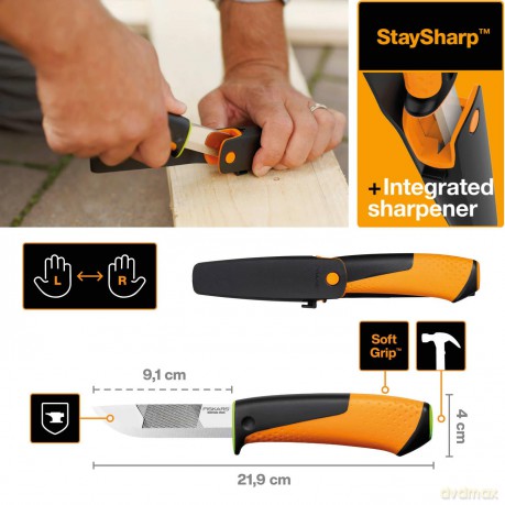 Fiskars - Heavy Duty Knife with Sharpener