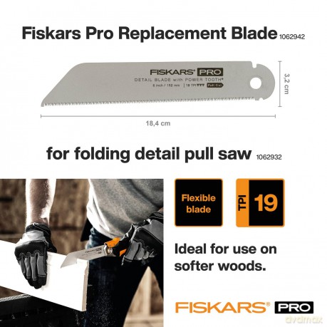 Fiskars - Replacement blade pull saw - 19tpi - 15cm