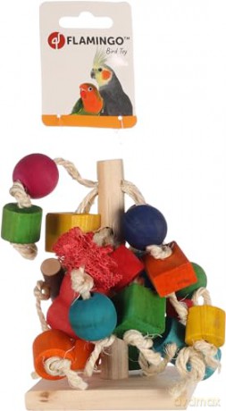 Flamingo - Kobb Mix Bird Toy - Bright Colors - 14 x 14 x 15 cm