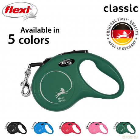 Flexi - Koppel New Classic - S - 5m Band - Olive - Max 15kg
