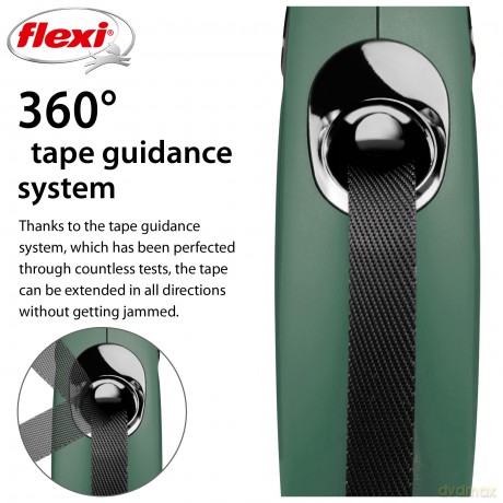 Flexi - Koppel New Classic - S - 5m Band - Olive - Max 15kg