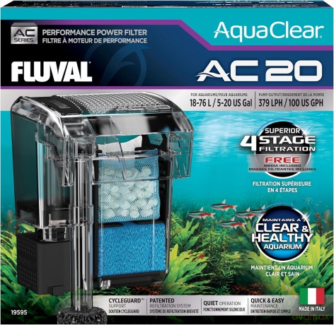 Filtr kaskadowy Fluval - AquaClear AC 20 Hang-On Filter - 379 L/H - 18-76L