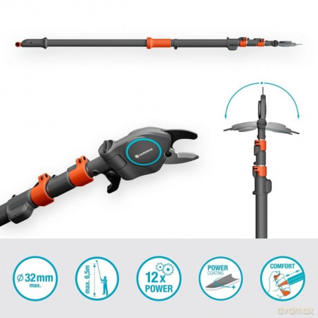 Gardena - StarCut Pro L Bypass Cut Telescopic Pruning Lopper - Telescopic range from 175 cm to 400 cm