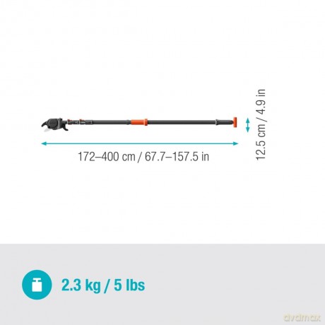 Gardena - StarCut Pro L Bypass Cut Telescopic Pruning Lopper - Telescopic range from 175 cm to 400 cm