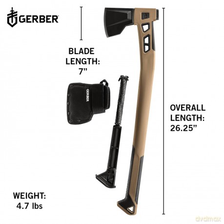 Gerber Bushcraft Axe,16L,PIT,CYBR,3/6,DIP