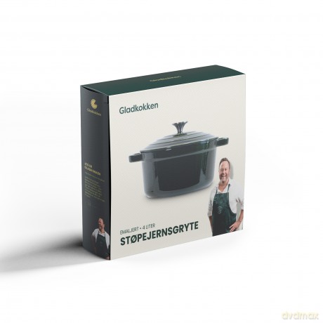 Gladkokken - Cast iron casserole with lid - Deep bottle green - 24 cm