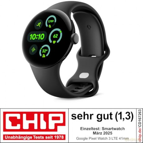 Google - Pixel Watch 3 41mm 4G Matte Black
