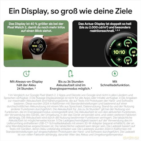 Google - Pixel Watch 3 45mm Bluetooth Matte Hazel