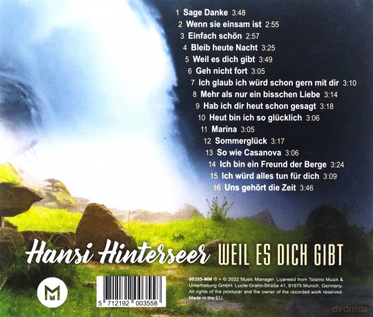 HANSI HINTERSSER WEIL ES DICH [CD]