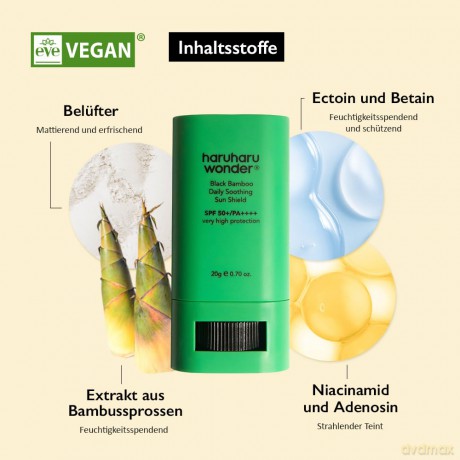 Haruharu Wonder - Black Bamboo Daily Soothing Sun Shield SPF50 PA++++ - Black - 20 g [KOMSETYKI]